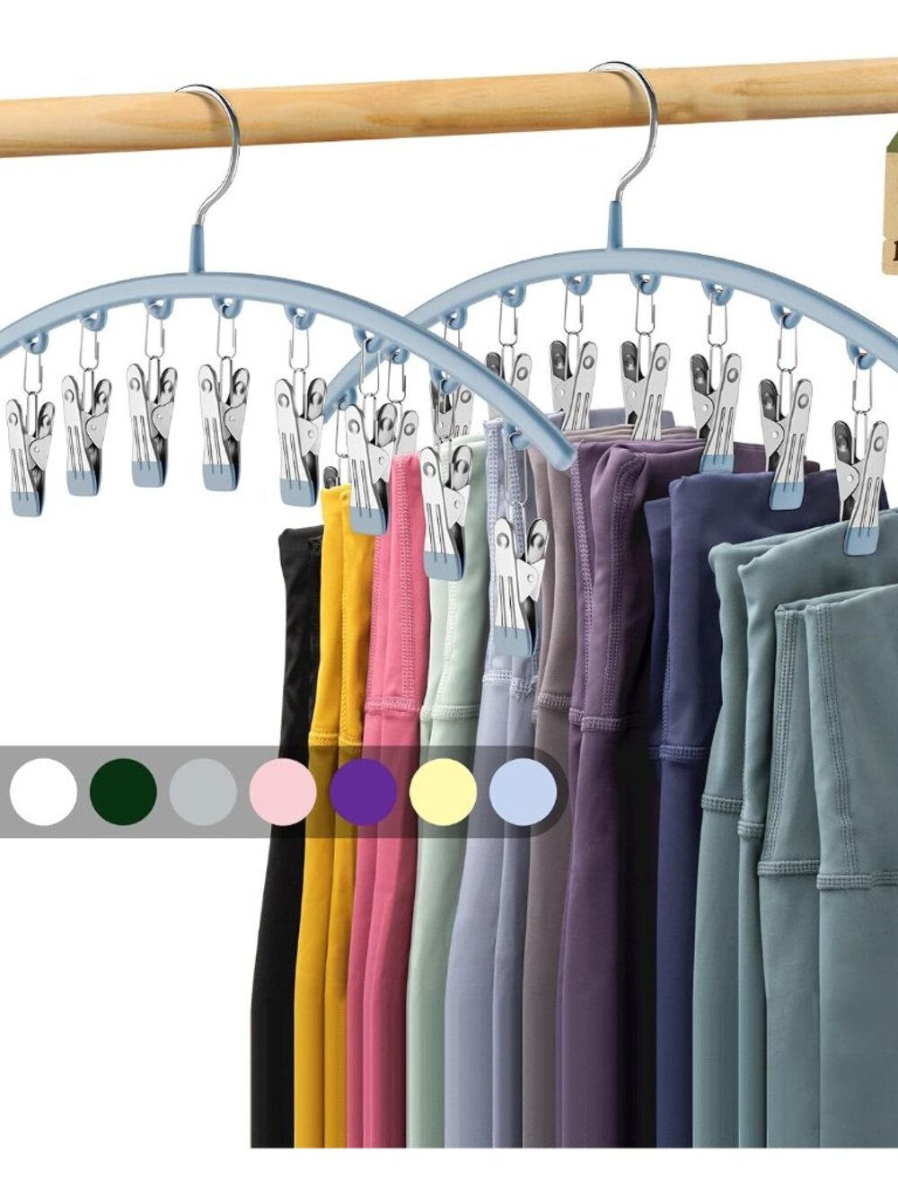 Legging Organizer for Closet, Metal Yoga Pants Hanger w/Rubber Coated 1 Pack w/1